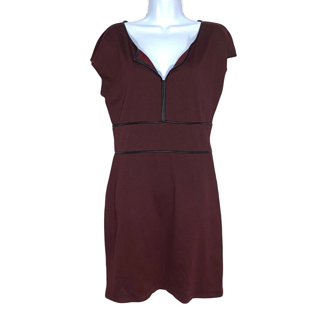 Max Studio Dress Womens M Red Black Striped Piping Whimsigoth Vampy Romantic NWT